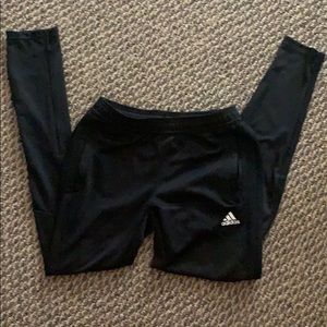 Black striped zip up leg adidas pants